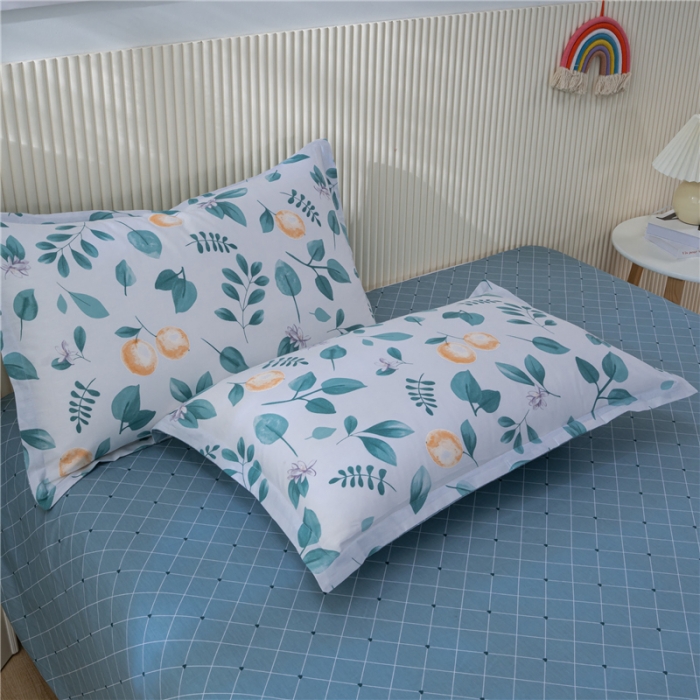 91家纺网 家纺一手货源 找家纺 茗婷 2025纯棉印花单人枕套全棉双人枕头套方枕小蜜橘