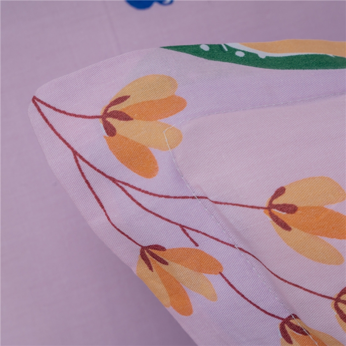 91家纺网 家纺一手货源 找家纺 茗婷 2025纯棉印花单人枕套全棉双人枕头套方枕幸福花语粉