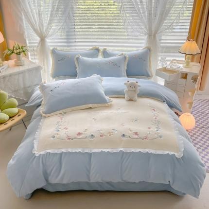 91家纺网 家纺一手货源 找家纺 （总）可以家居 2022爆款全消光蚕丝牛奶绒四件套