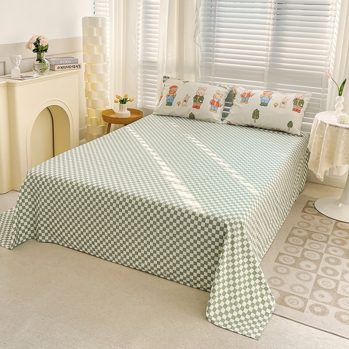 91家纺网 家纺一手货源 找家纺 梦家居 2023春季新品小清新系列全棉单被套 熊兔乐园