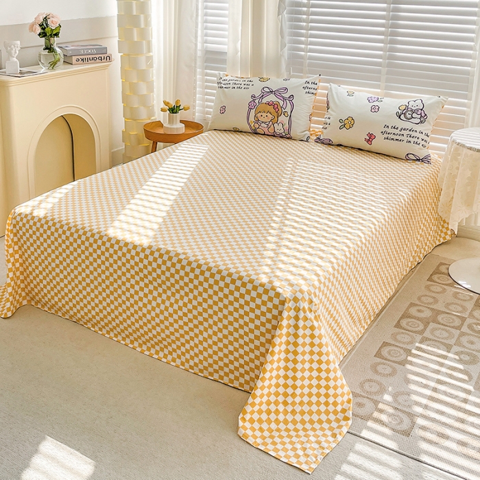 91家纺网 家纺一手货源 找家纺 梦家居 2023春季新品小清新系列全棉单被套 西莉娅