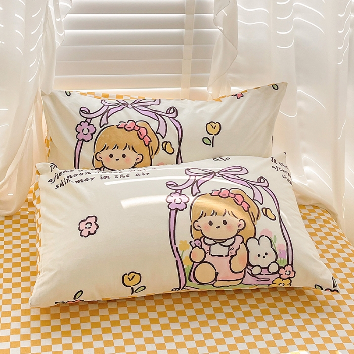 91家纺网 家纺一手货源 找家纺 梦家居 2023春季新品小清新系列全棉单被套 西莉娅