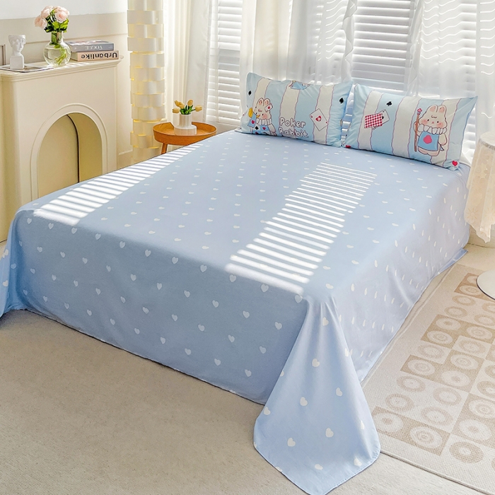 91家纺网 家纺一手货源 找家纺 梦家居 2023春季新品小清新系列全棉单被套 魔法小兔