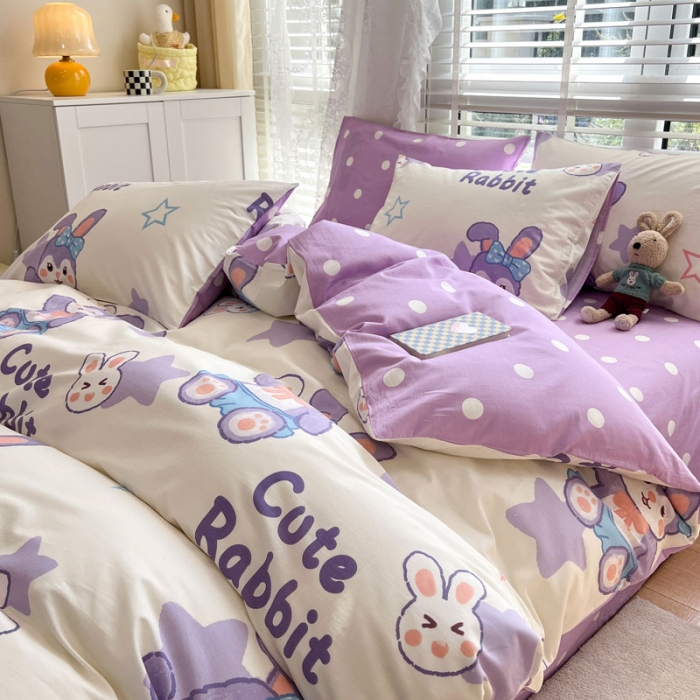 91家纺网 家纺一手货源 找家纺 梦家居 2023春季新品小清新系列全棉单被套 黛西