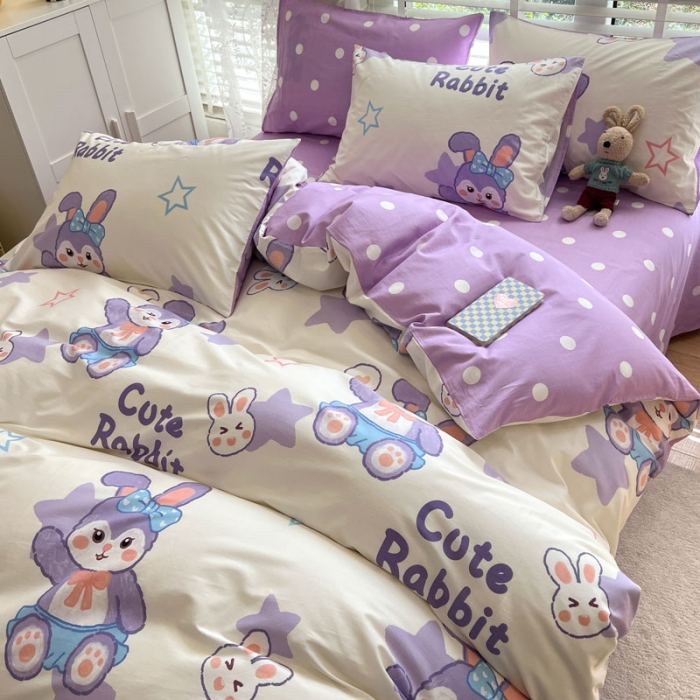 91家纺网 家纺一手货源 找家纺 梦家居 2023春季新品小清新系列全棉单被套 黛西