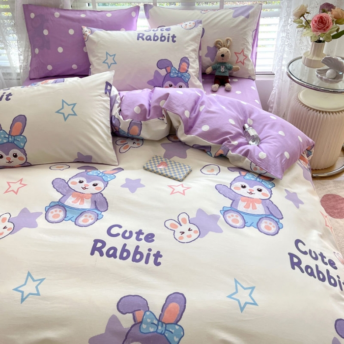 91家纺网 家纺一手货源 找家纺 梦家居 2023春季新品小清新系列全棉单被套 黛西