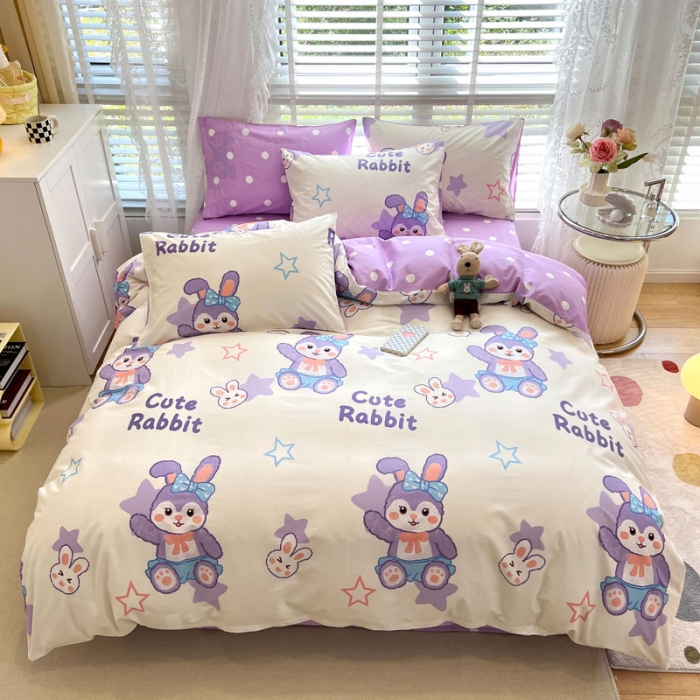 91家纺网 家纺一手货源 找家纺 梦家居 2023春季新品小清新系列全棉单被套 黛西