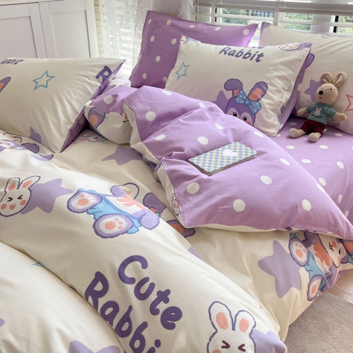 91家纺网 家纺一手货源 找家纺 梦家居 2023春季新品小清新系列全棉单被套 黛西