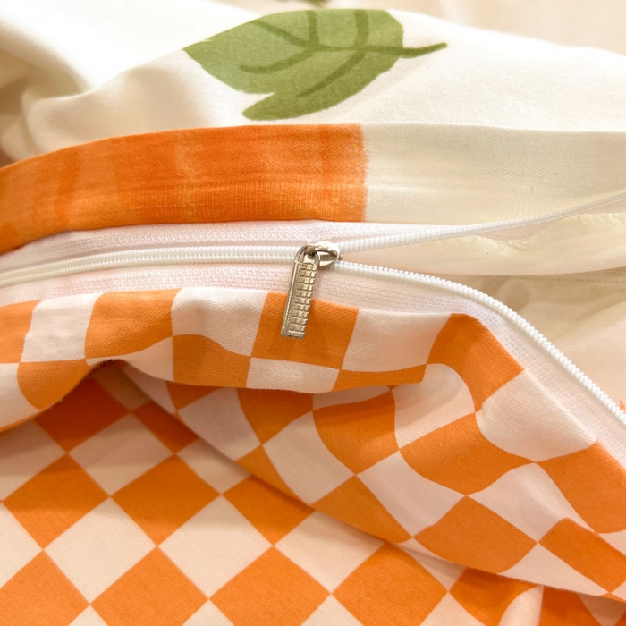 91家纺网 家纺一手货源 找家纺 梦家居 2023春季新品小清新系列全棉单被套 南瓜小兔