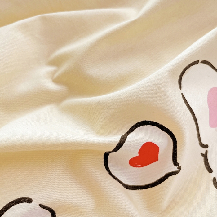 91家纺网 家纺一手货源 找家纺 梦家居 2023春季新品小清新系列全棉四件套 钱兔柿锦