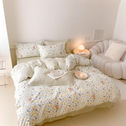 珺柔 2022新款13070全棉四件套 朵朵熊