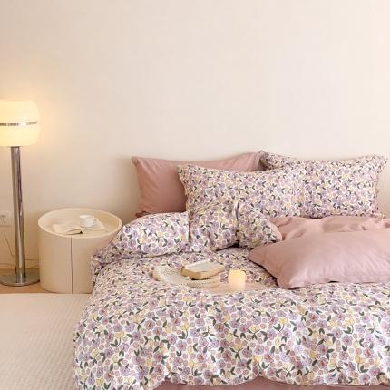 珺柔 2022新款13070全棉四件套 漫野-紫