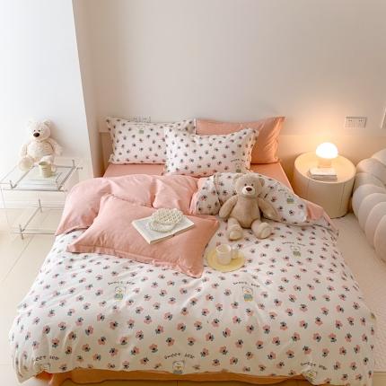 珺柔 2022新款13070全棉四件套 甜心小熊