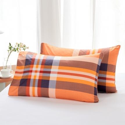 91家纺网 家纺一手货源 找家纺 丰淘 2022新款条纹水洗棉枕套 彩棕中格