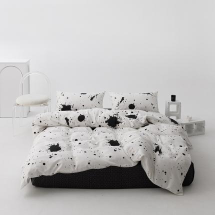 91家纺网 家纺一手货源 找家纺 (总) 雅居纺 2023新款13070黑白系全棉四件套