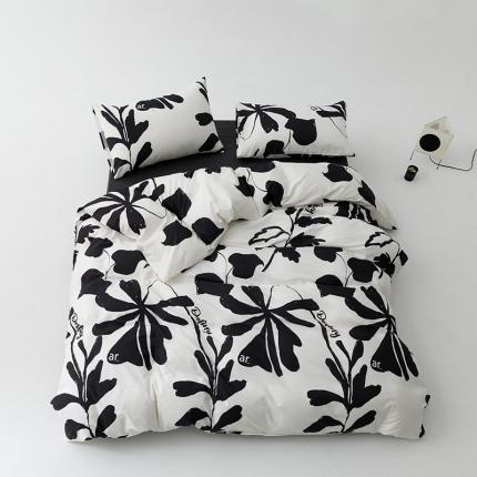 91家纺网 家纺一手货源 找家纺 (总) 雅居纺 2023新款13070黑白系全棉四件套