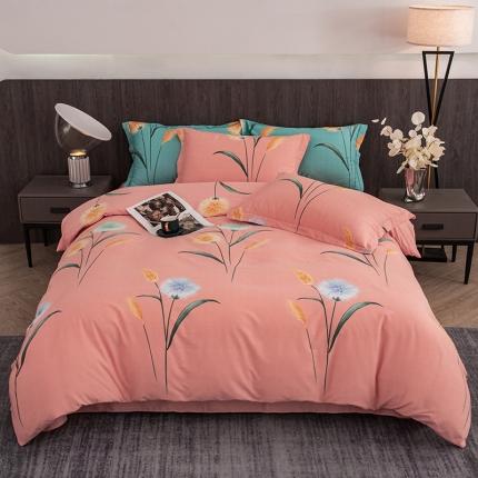 91家纺网 家纺一手货源 找家纺 （总1）喜四方 2024新款全棉磨毛全棉印花四件套