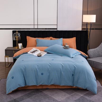 91家纺网 家纺一手货源 找家纺 喜四方 2024全棉磨毛纯棉印花四件套 AB版-魅力印象-绿