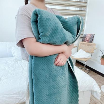 巧然 韩国无线绗缝星星牛奶绒毯办公盖毯沙发毯2.8KG