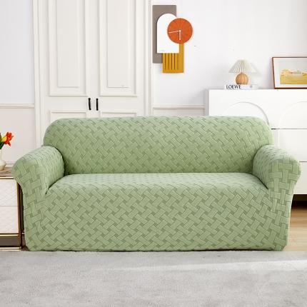 逐日沙发套 2023新款提花绒直排沙发套 织艺-抹茶色