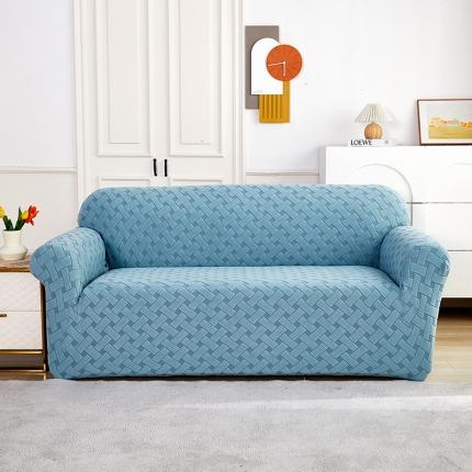 逐日沙发套 2023新款提花绒直排沙发套 织艺-雾霾蓝