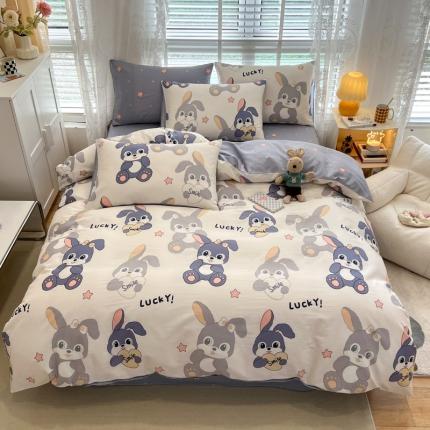 91家纺网 家纺一手货源 找家纺 （总）晨希2023年新款全棉卡通印花简约款多规格四件套 