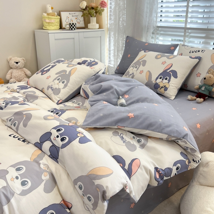 91家纺网 家纺一手货源 找家纺 （总）晨希2023年新款全棉卡通印花简约款多规格四件套 