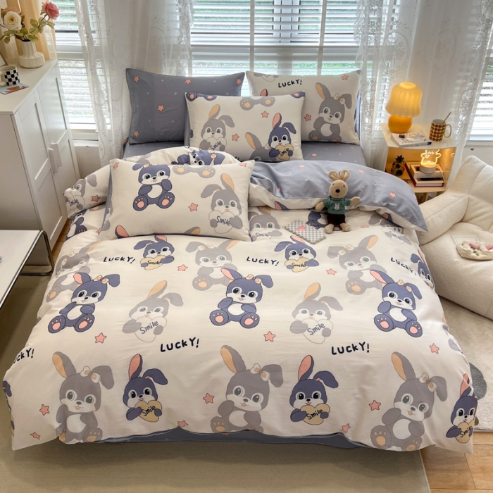 91家纺网 家纺一手货源 找家纺 （总）晨希2023年新款全棉卡通印花简约款多规格四件套 