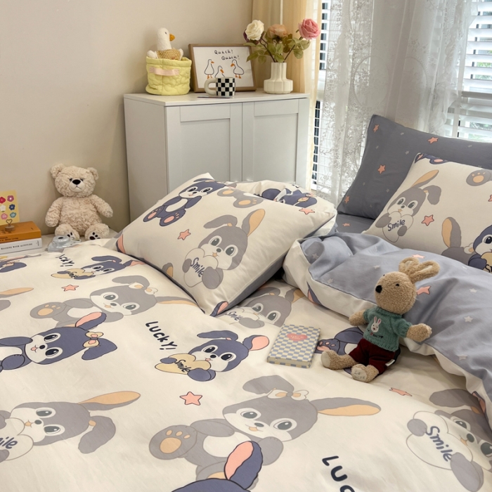 91家纺网 家纺一手货源 找家纺 （总）晨希2023年新款全棉卡通印花简约款多规格四件套 