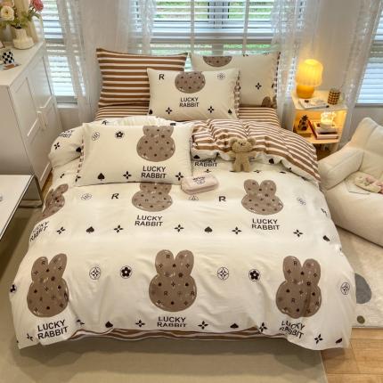 晨希2023年新款全棉卡通印花简约款多规格四件套  禾果