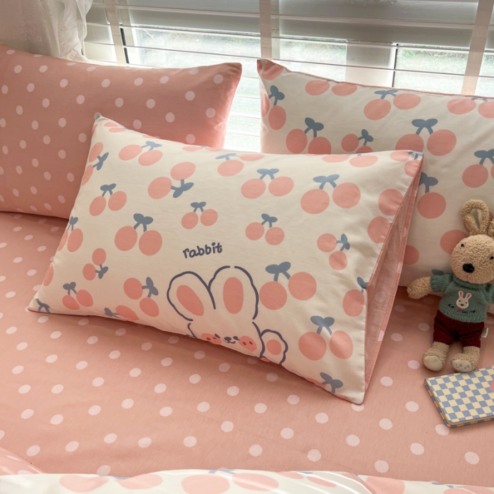 91家纺网 家纺一手货源 找家纺 晨希2023年新款全棉卡通印花简约款多规格四件套  活力兔