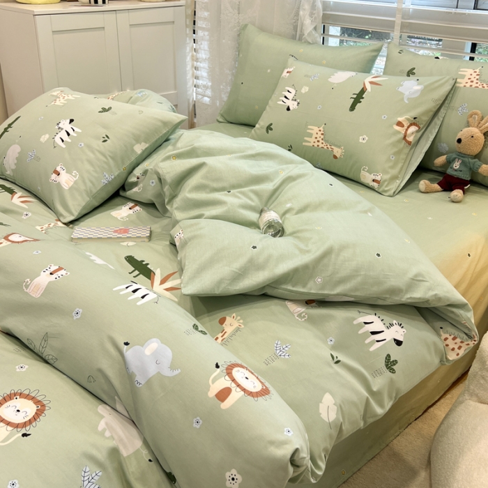 91家纺网 家纺一手货源 找家纺 晨希2023年新款全棉卡通印花简约款多规格四件套  嘉年华