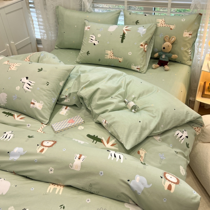 91家纺网 家纺一手货源 找家纺 晨希2023年新款全棉卡通印花简约款多规格四件套  嘉年华