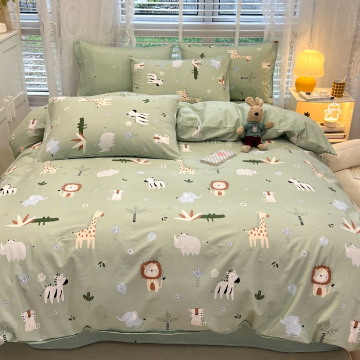 91家纺网 家纺一手货源 找家纺 晨希2023年新款全棉卡通印花简约款多规格四件套  嘉年华