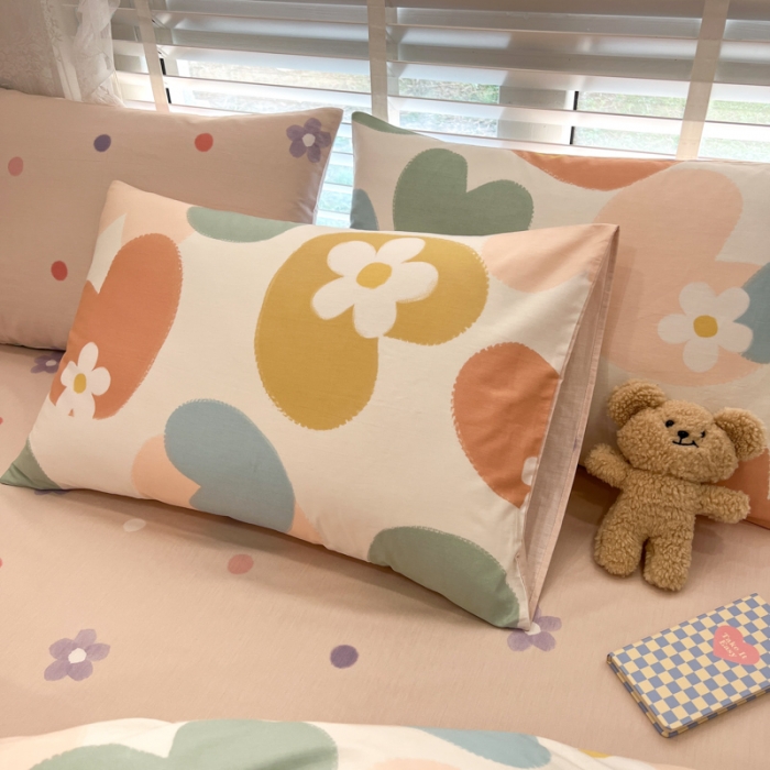 91家纺网 家纺一手货源 找家纺 晨希2023年新款全棉花卉印花简约款多规格四件套 爱心花海