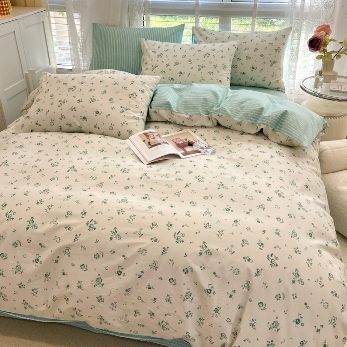 91家纺网 家纺一手货源 找家纺 晨希2023年新款全棉花卉印花简约款多规格四件套 菲颂