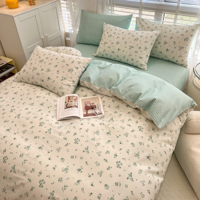 91家纺网 家纺一手货源 找家纺 晨希2023年新款全棉花卉印花简约款多规格四件套 菲颂