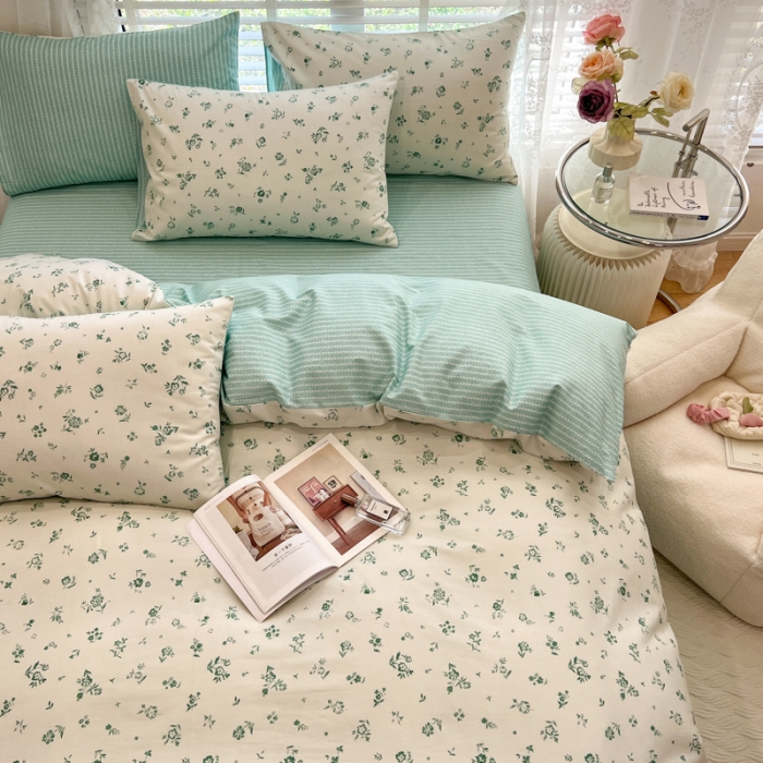 91家纺网 家纺一手货源 找家纺 晨希2023年新款全棉花卉印花简约款多规格四件套 菲颂