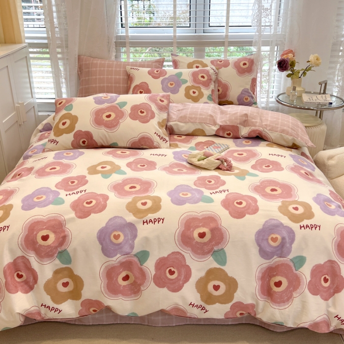 91家纺网 家纺一手货源 找家纺 晨希2023年新款全棉花卉印花简约款多规格四件套 格调花