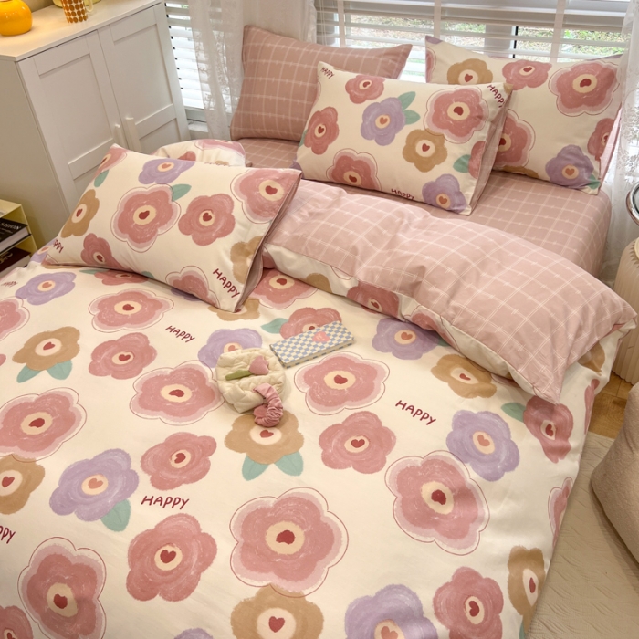 91家纺网 家纺一手货源 找家纺 晨希2023年新款全棉花卉印花简约款多规格四件套 格调花