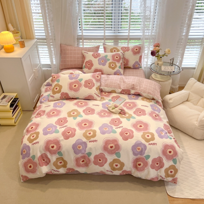 91家纺网 家纺一手货源 找家纺 晨希2023年新款全棉花卉印花简约款多规格四件套 格调花