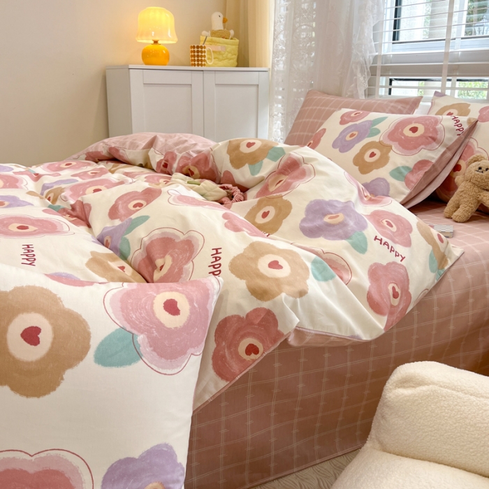 91家纺网 家纺一手货源 找家纺 晨希2023年新款全棉花卉印花简约款多规格四件套 格调花