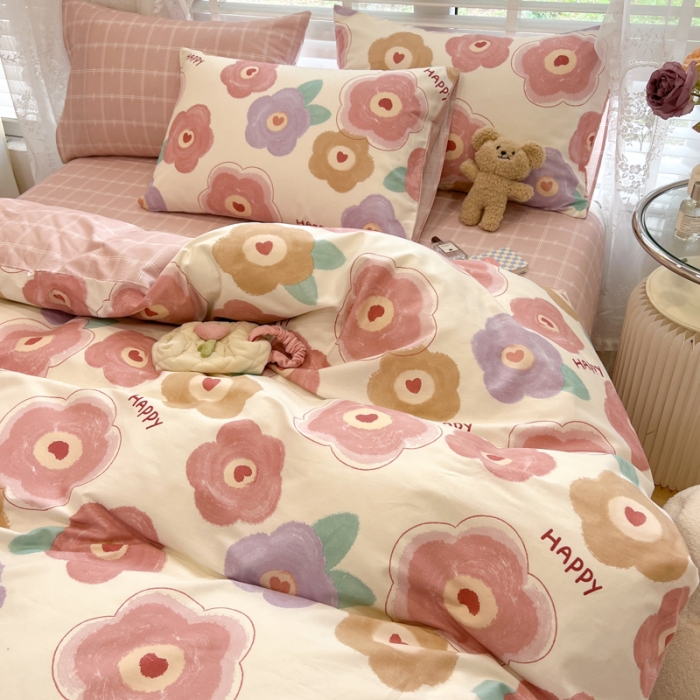 91家纺网 家纺一手货源 找家纺 晨希2023年新款全棉花卉印花简约款多规格四件套 格调花