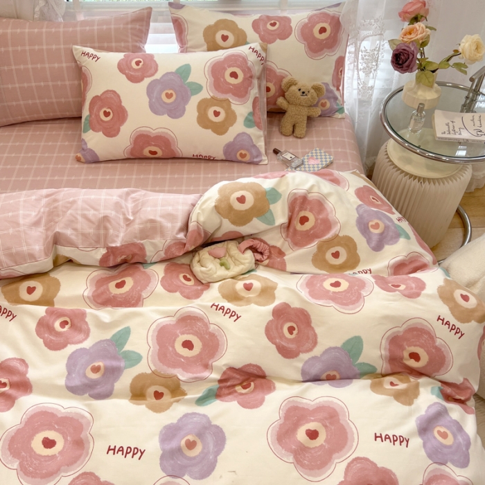 91家纺网 家纺一手货源 找家纺 晨希2023年新款全棉花卉印花简约款多规格四件套 格调花