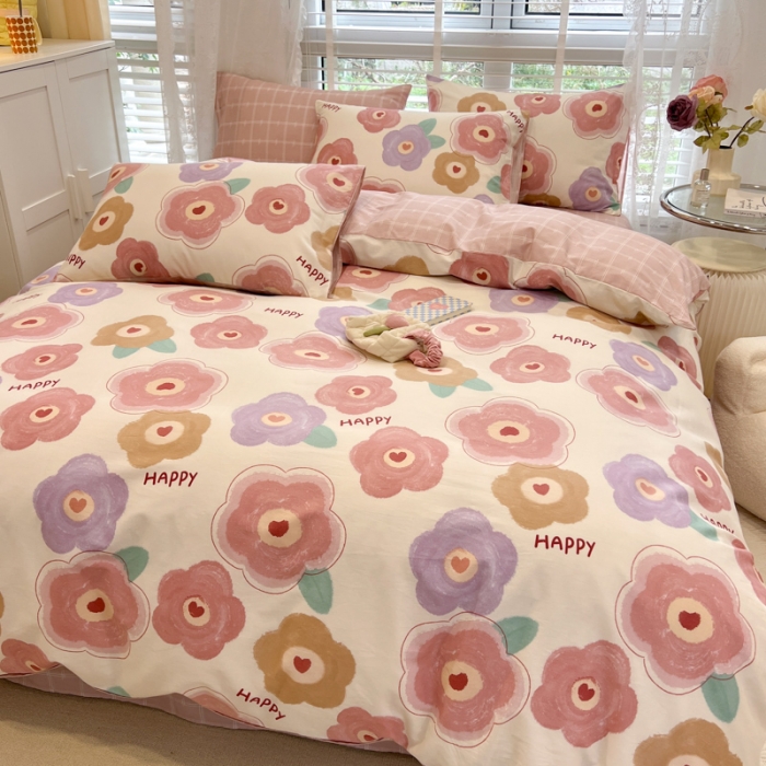 91家纺网 家纺一手货源 找家纺 晨希2023年新款全棉花卉印花简约款多规格四件套 格调花