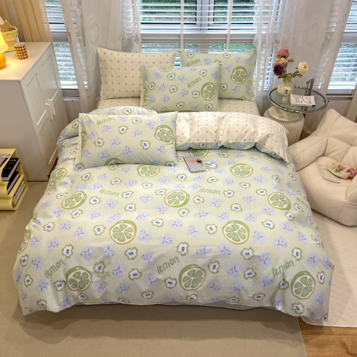 91家纺网 家纺一手货源 找家纺 晨希2023年新款全棉花卉印花简约款多规格四件套 花果