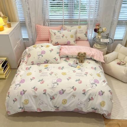 晨希2023年新款全棉花卉印花简约款多规格四件套 落苏
