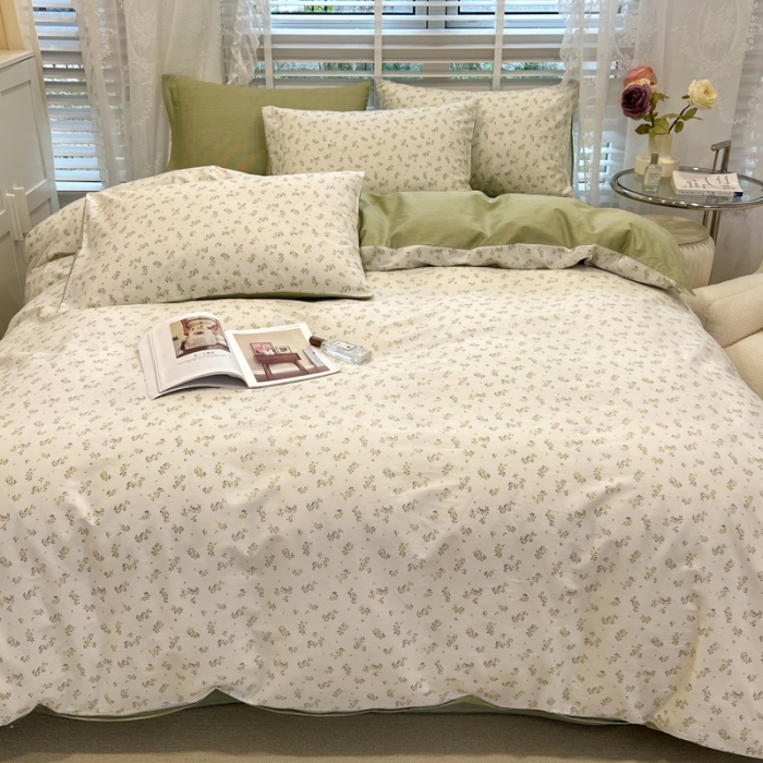 91家纺网 家纺一手货源 找家纺 晨希2023年新款全棉花卉印花简约款多规格四件套 纳西达
