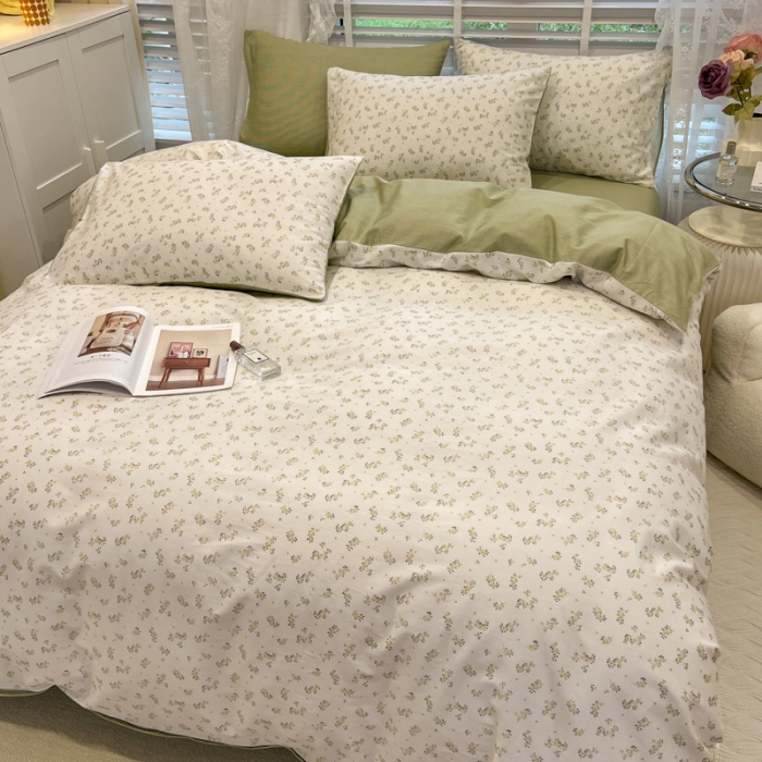 91家纺网 家纺一手货源 找家纺 晨希2023年新款全棉花卉印花简约款多规格四件套 纳西达