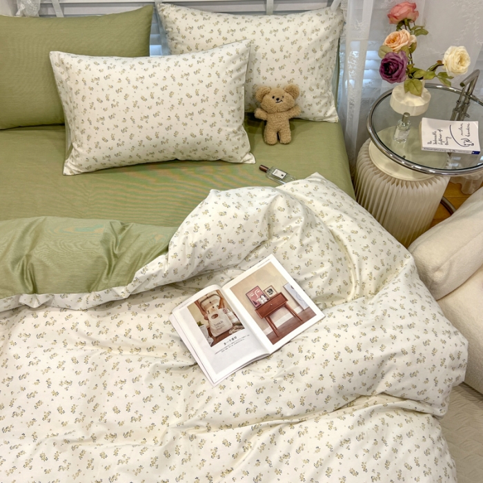 91家纺网 家纺一手货源 找家纺 晨希2023年新款全棉花卉印花简约款多规格四件套 纳西达